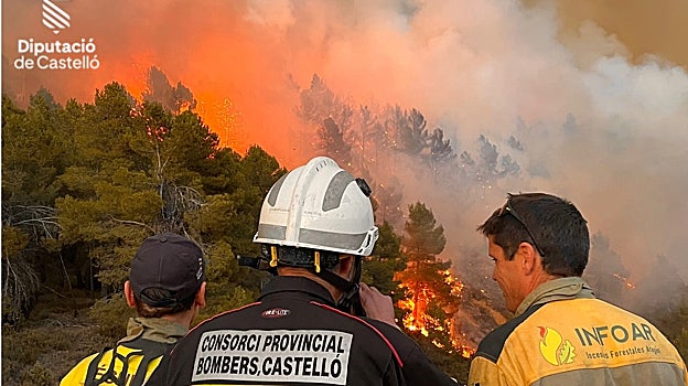 Imagen difundida por los Bomberos de la Diputación de Castellón, este lunes