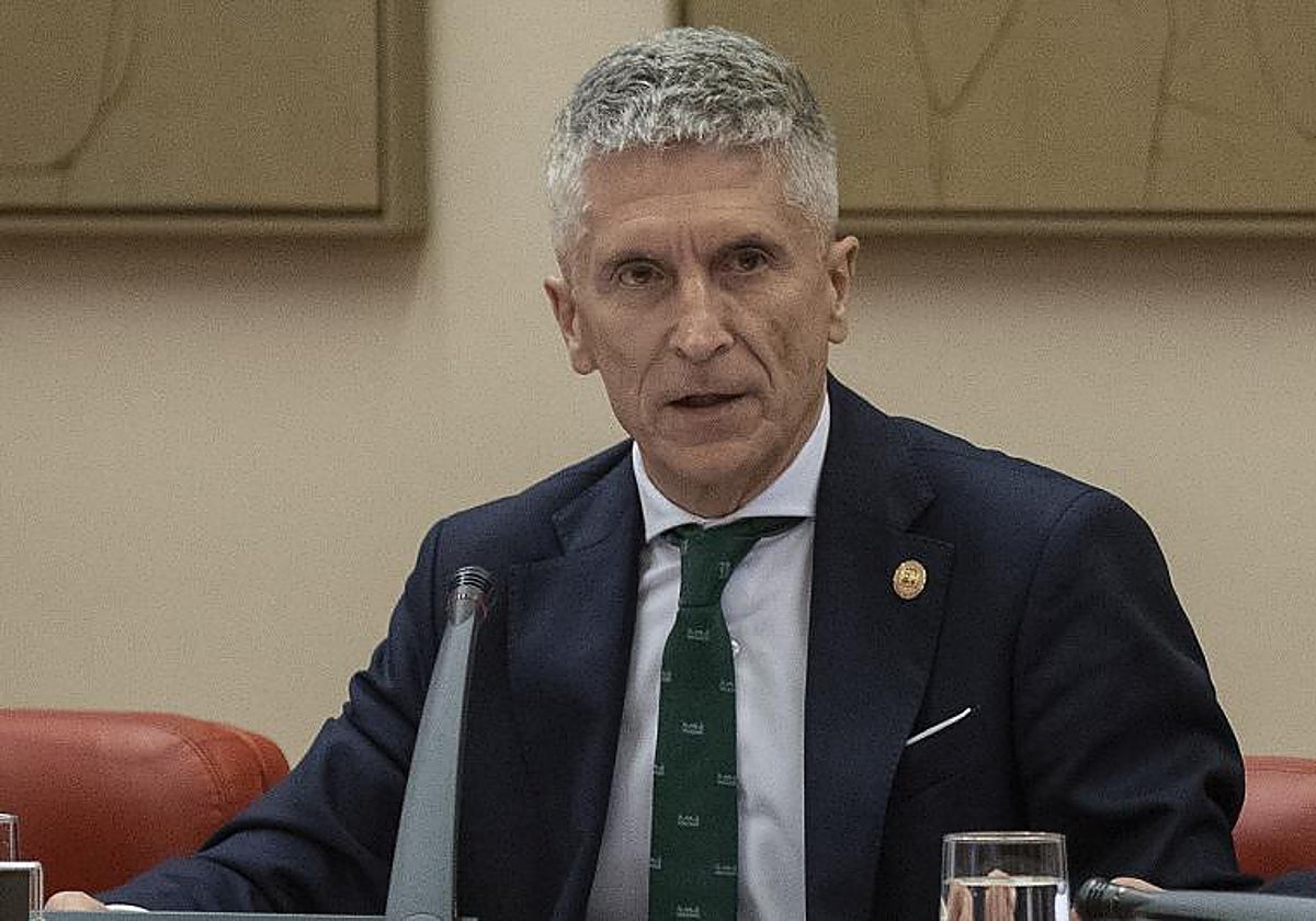 El ministro del Interior, Fernando Grande-Marlaska, este lunes en el Congreso