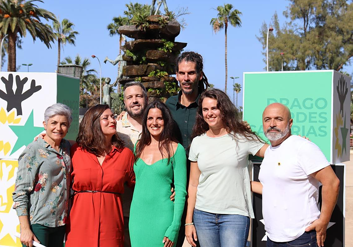 Candidatos de Drago Verdes Canarias durante el acto celebrado en Las Palmas de Gran Canaria