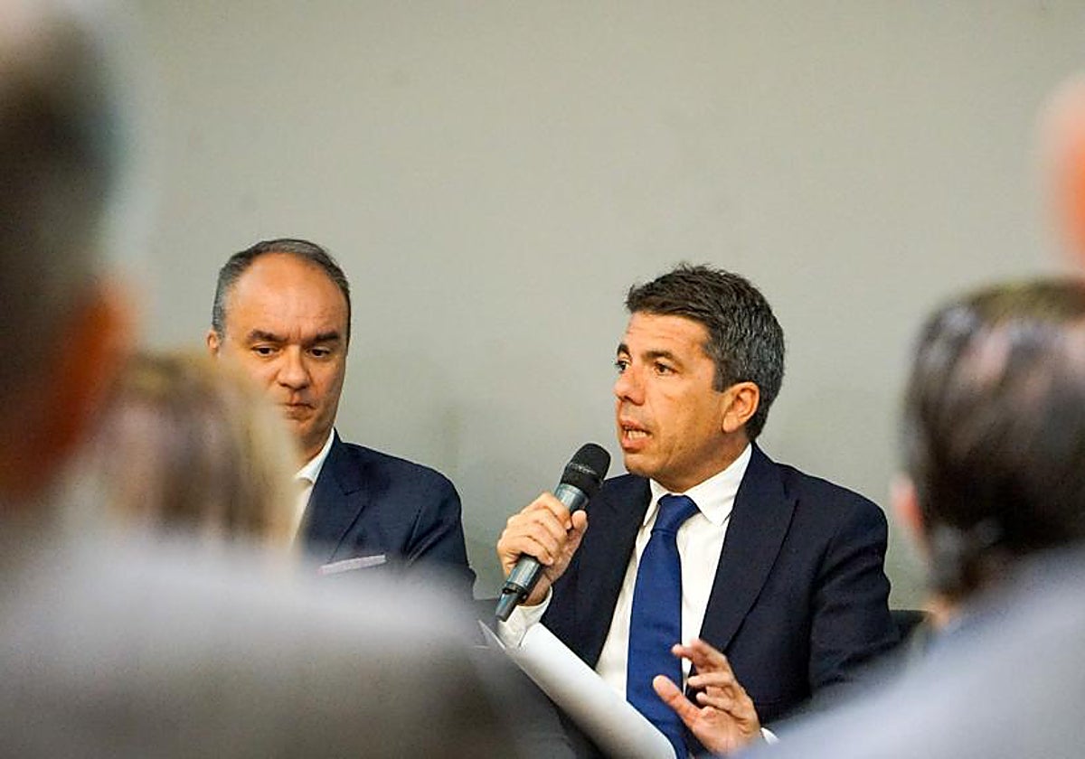 El presidente del PPCV, Carlos Mazón, en un encuentro con representantes de AVAESEN