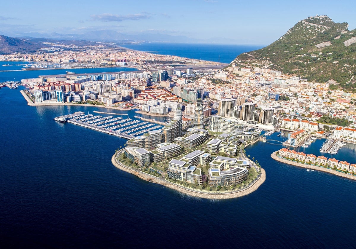 Recreación virtual de uno de los proyectos urbanísticos de Gibraltar, en concreto, el de Victoria Keys