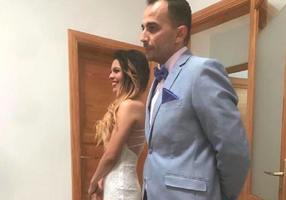 Romina Celeste el día de su boda con el ahora acusado
