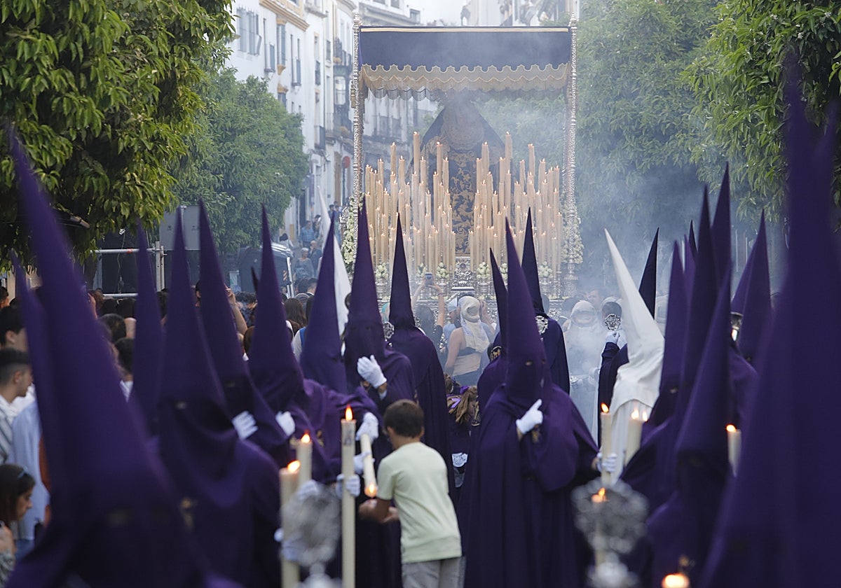 La Virgen del Mayor Dolor, este Miércoles Santo durante su estación de penitencia