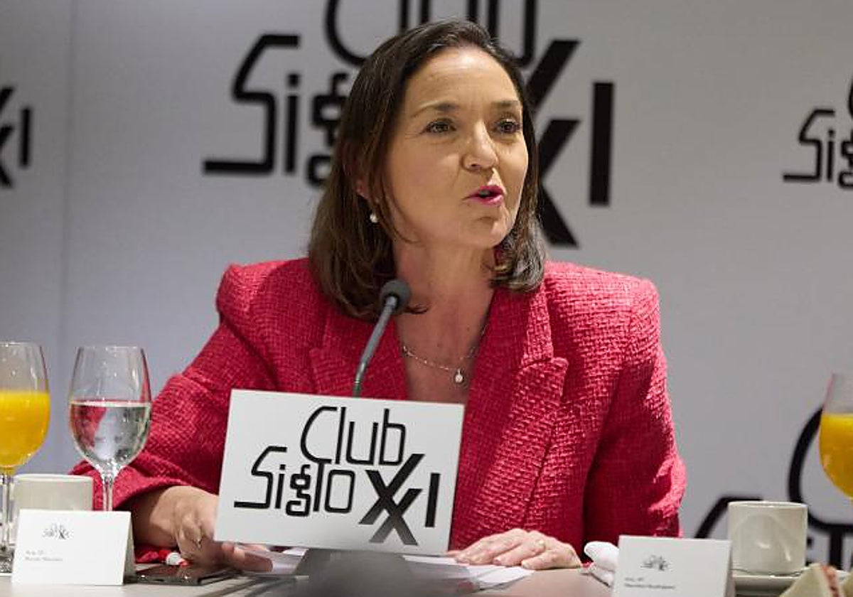 La candidata del PSOE a la alcaldía de Madrid, Reyes Maroto, en el desayuno coloquio