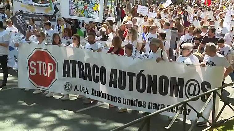 Miles de autónomos piden mejores condiciones en las calles de Madrid