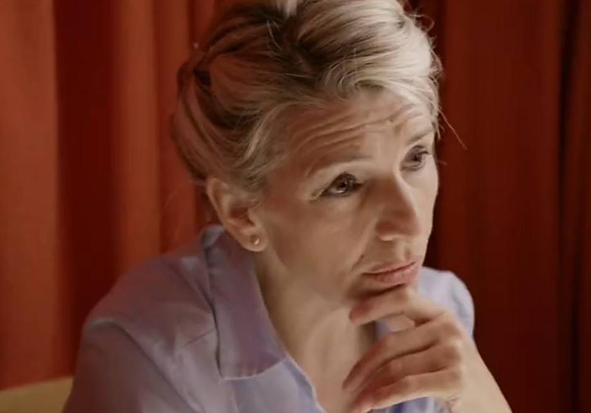 Yolanda Díaz, durante su entrevista con Jordi Évole