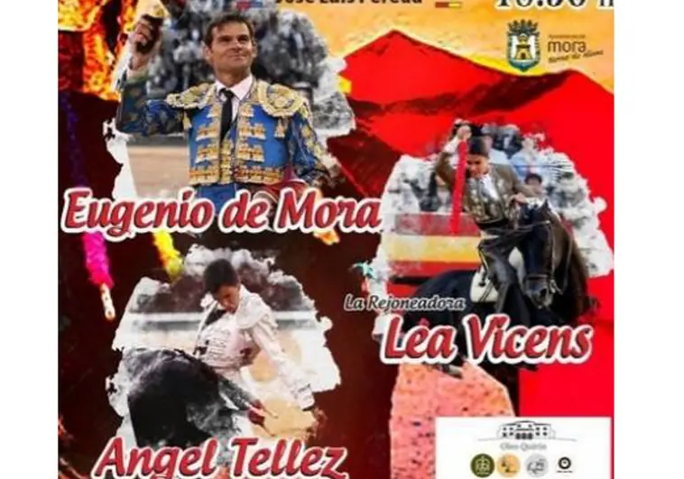 Eugenio de Mora y Ángel Téllez, con Léa Vicens, corrida mixta en Mora para las Fiestas del Olivo