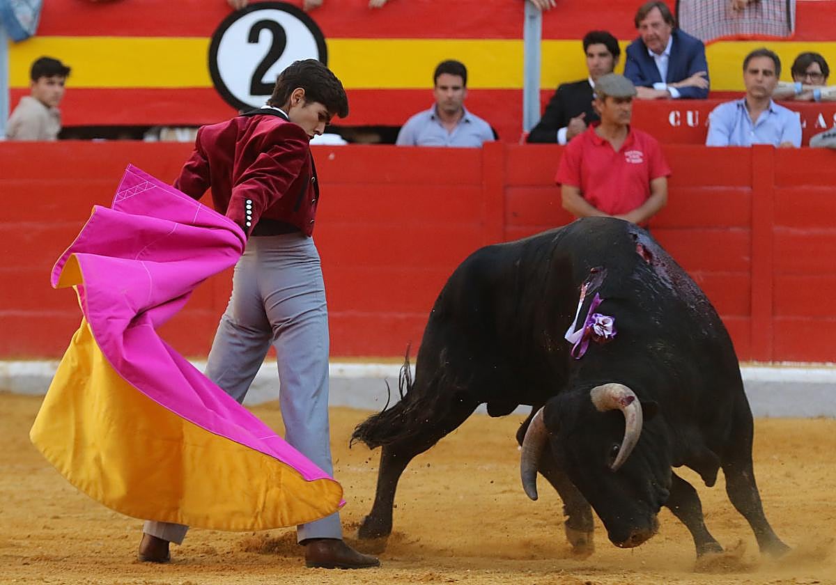 Manuel Román, en el festejo de este domingo en Granada
