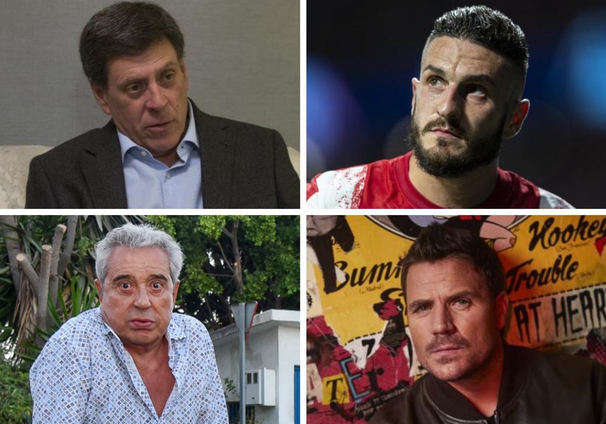 Arriba, Juan Carlos Quer y Koke; abajo, Andrés Pajares y Dani Martín