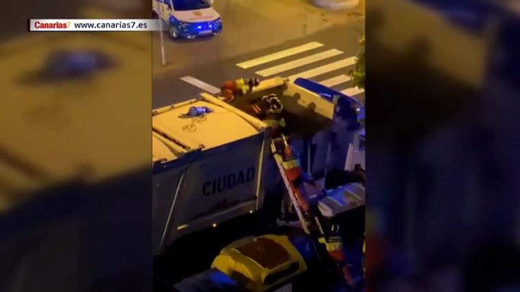 Dormir dentro de un contenedor ha estado a punto de costarle la vida a un hombre en las palmas de Gran Canaria