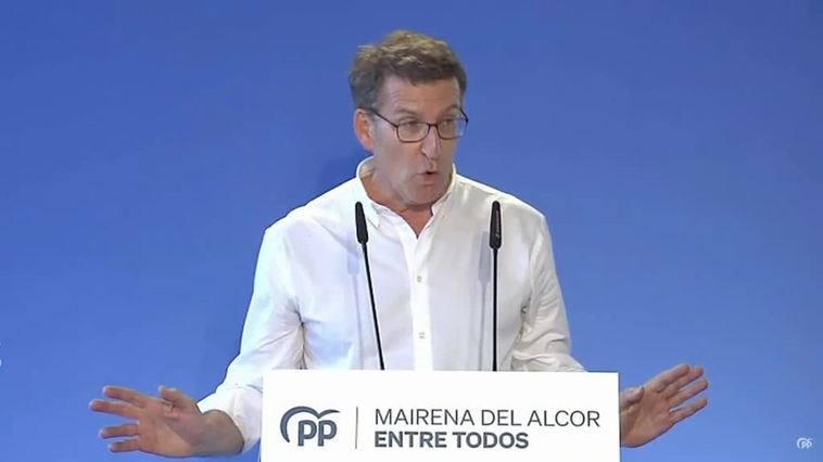 Feijóo en Mairena del Alcor: "Andalucía ha sido víctima de décadas de dejadez socialista"