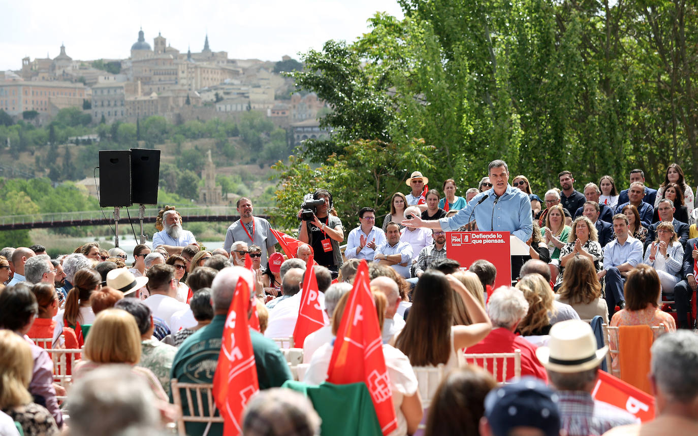 El mitin de Pedro Sánchez en Toledo, en imágenes