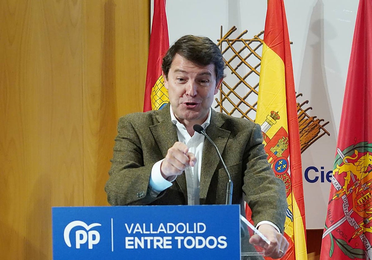 Alfonso Fernández Mañueco, este sábado en el acto de presentación de candidatos del PP de Valladolid