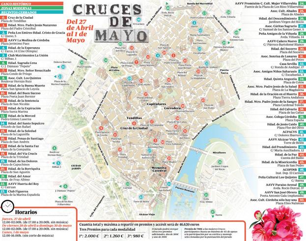 Cruces de Mayo Córdoba 2023 | ¿Cuáles son las imprescindibles? Mapa y todos los detalles de la cita