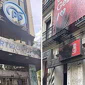 Atacan con pintura las sedes del Partido Popular y el PSOE