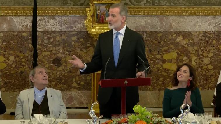 Anécdota del Rey Felipe en el almuerzo homenaje al premio Cervantes 2022