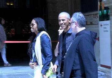 Los matrimonios Obama y Spielberg visitan el monasterio de Montserrat