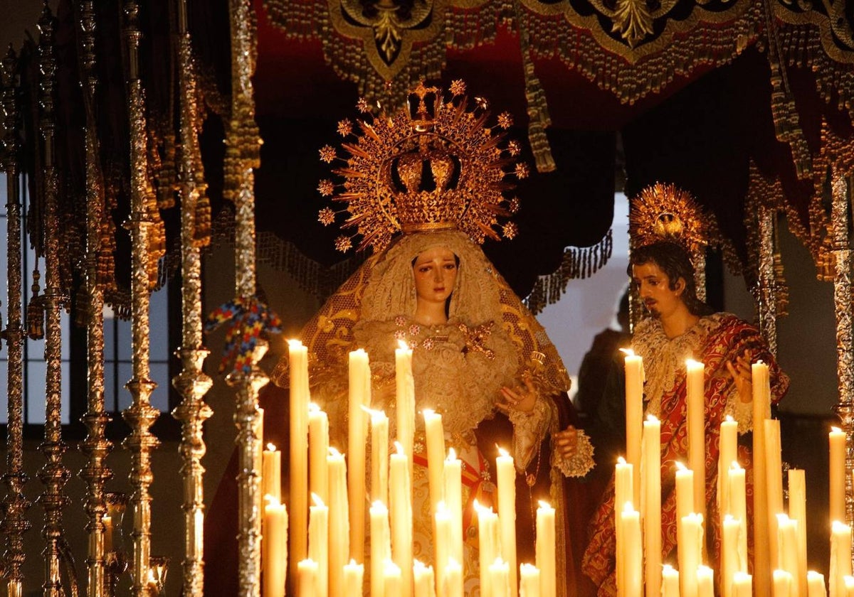 La Virgen del Amor, en su paso de palio el Miércoles Santo de 2023