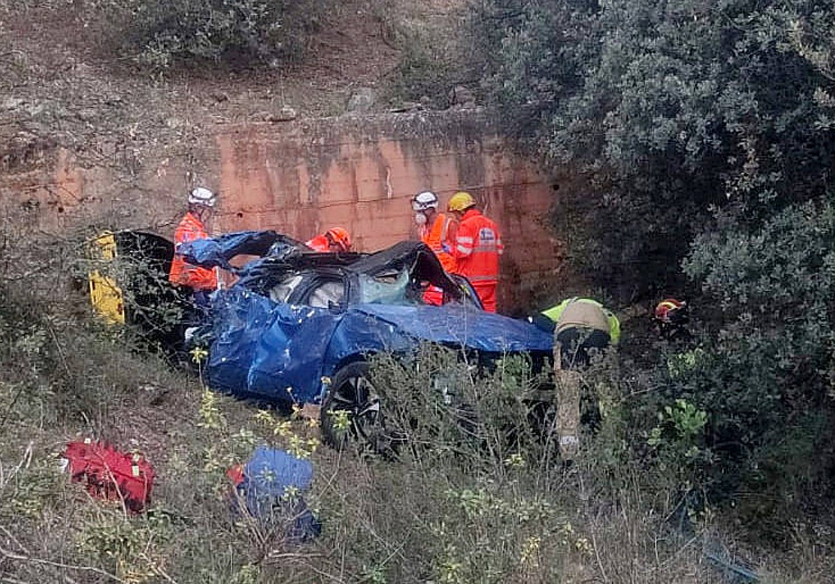 Accidente en la N-122, en Matalebreras