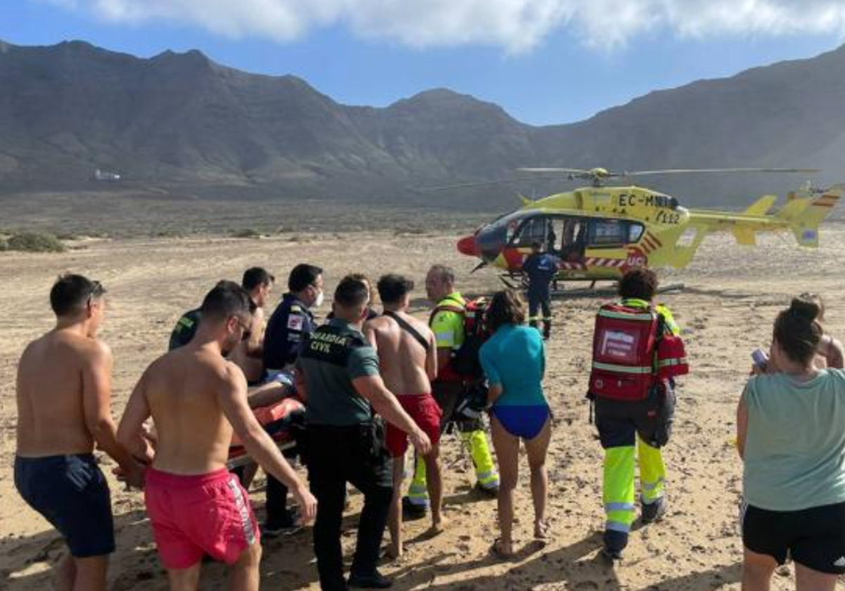 Rescate de una bañista en Cofete, Fuerteventura