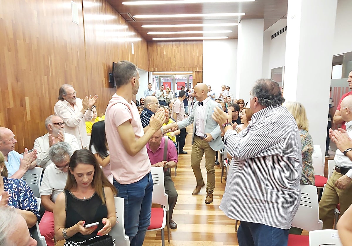 El candidato del PSOE a la Alcaldía de Córdoba, Antonio Hurtado, este jueves en la sede socialista