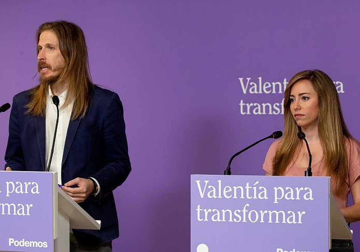 Pablo Fernádez y Alejandra Jacinto este lunes en la rueda de prensa