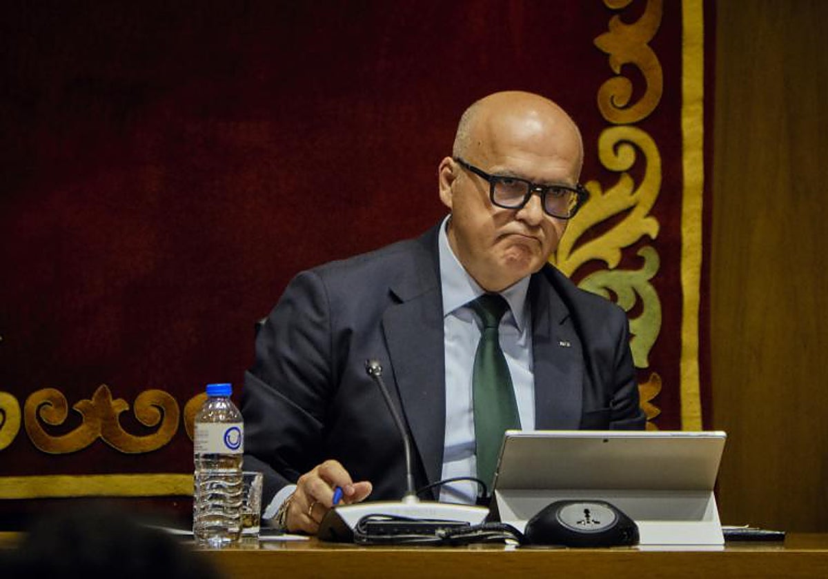 Manuel Baltar, durante un pleno extraordinario de la Diputación de Ourense