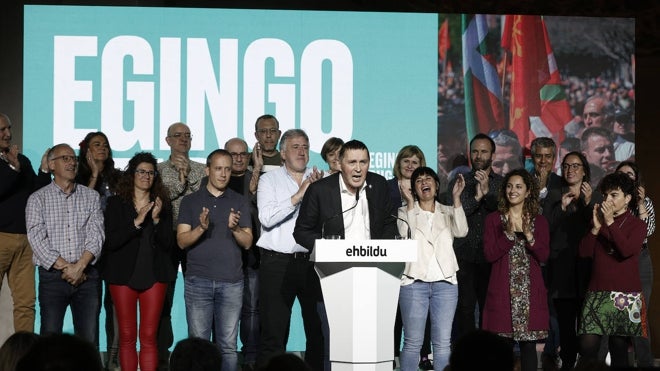 Arnaldo Otegi se ha trasladado a Pamplona para iniciar la campaña electoral de EH Bildu