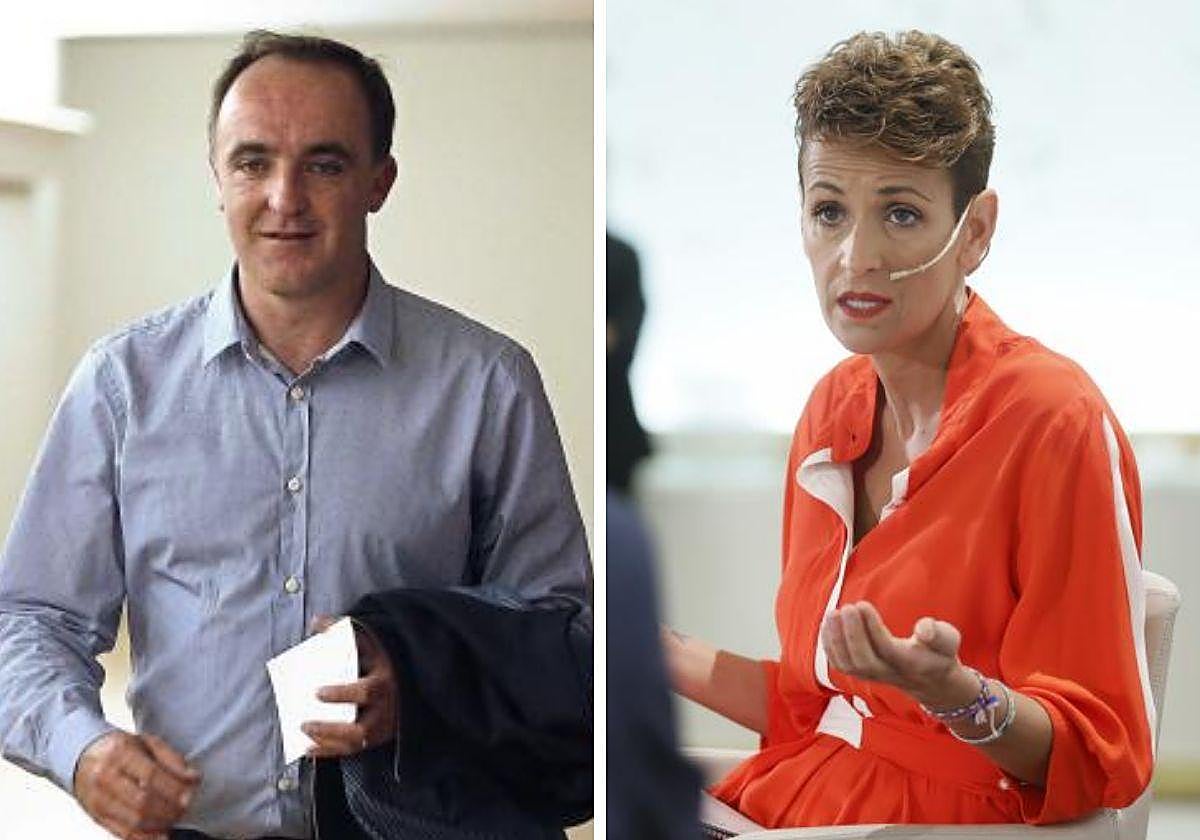 El presidente de UPN, Javier Esparza, y la presidenta de Navarra, María Chivite