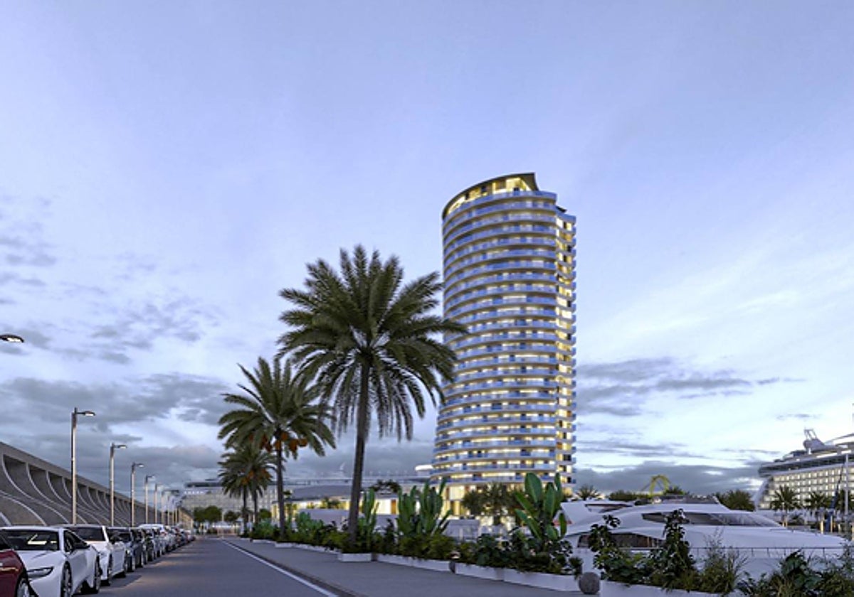 Infografía de la torre proyectada en el Puerto de Málaga