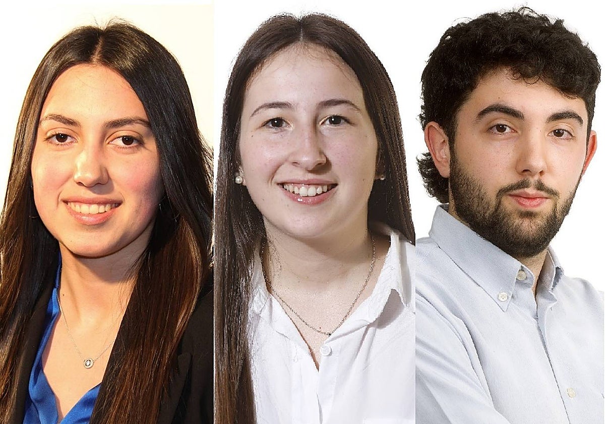 Nicole Grueira (PP), Alba Sinde (PSdeG) y Artai Gaviales (BNG)