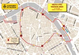 Calles cortadas y desvíos de tráfico en Valencia el domingo 21 de mayo por la Volta a Peu