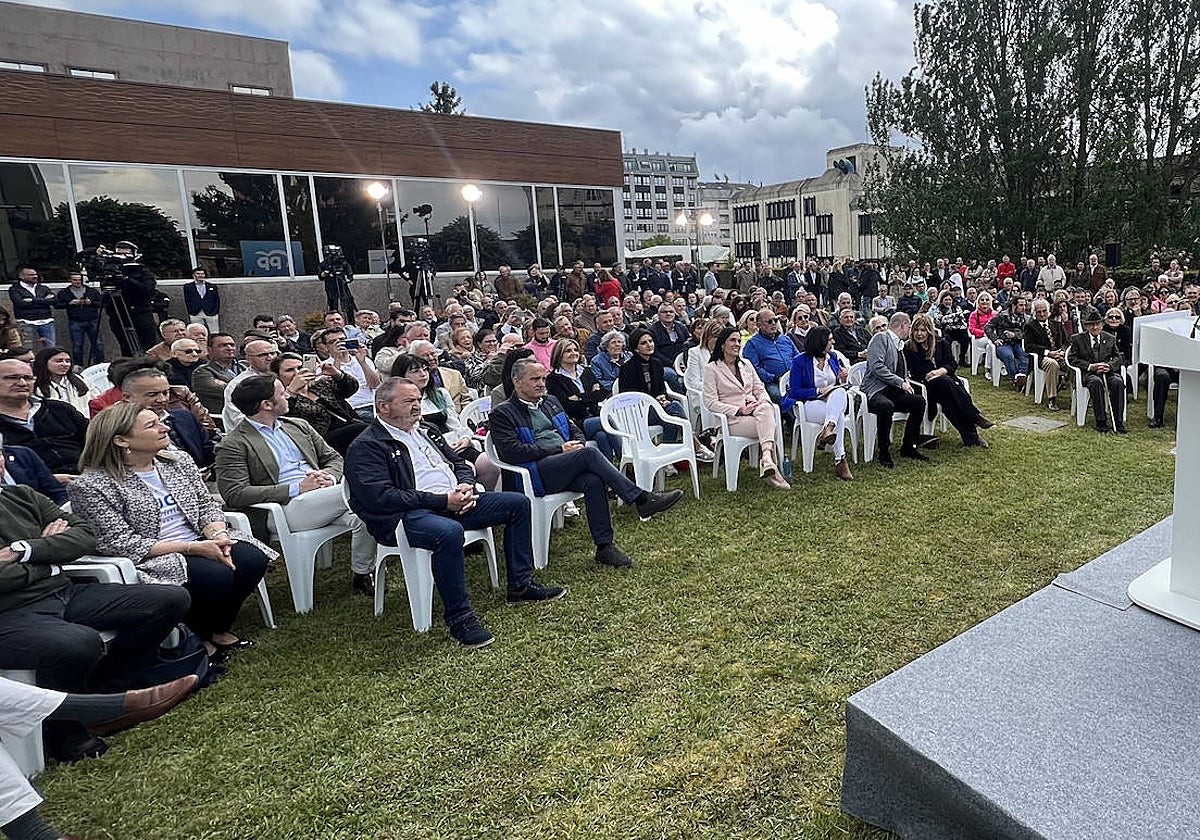 El presidente del PP, Alberto Núñez Feijóo, este viernes en Lugo
