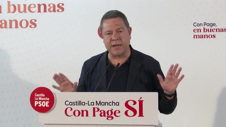 Page critica a Vox y Núñez, designado por Cospedal, el último domingo de campaña