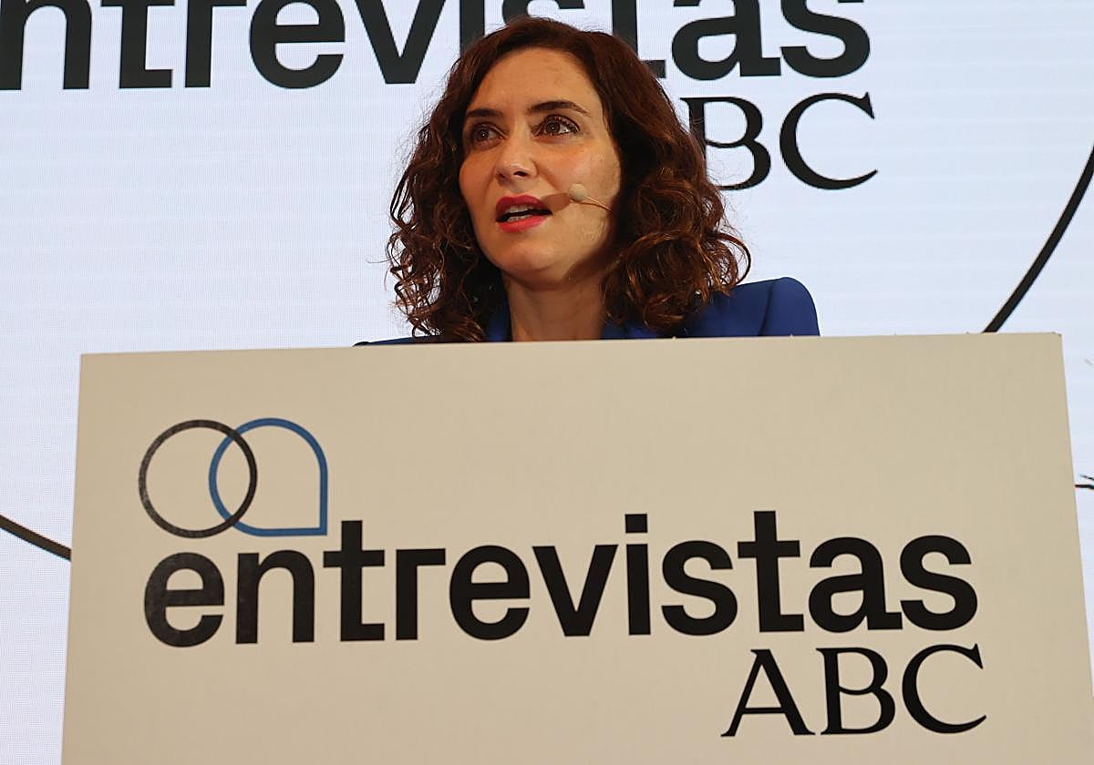 La presidenta madrileña, Isabel Díaz Ayuso, en ABC
