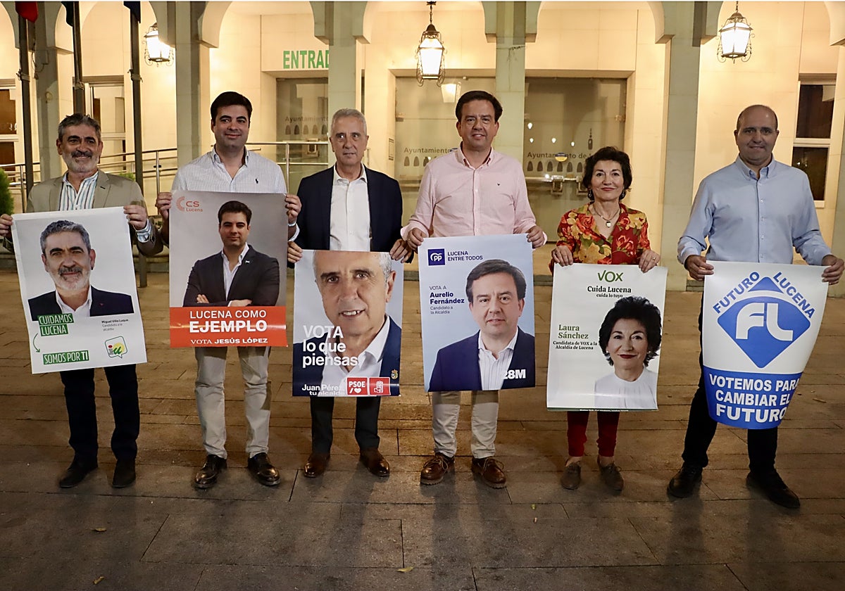 Los candidatos de los seis partidos en Lucena