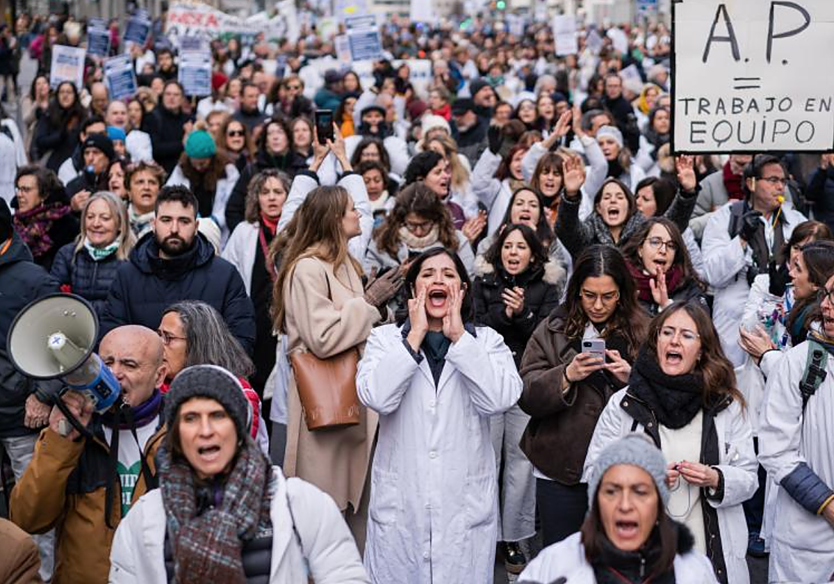 Protesta de médicos en Madrid el pasado mes de marzo