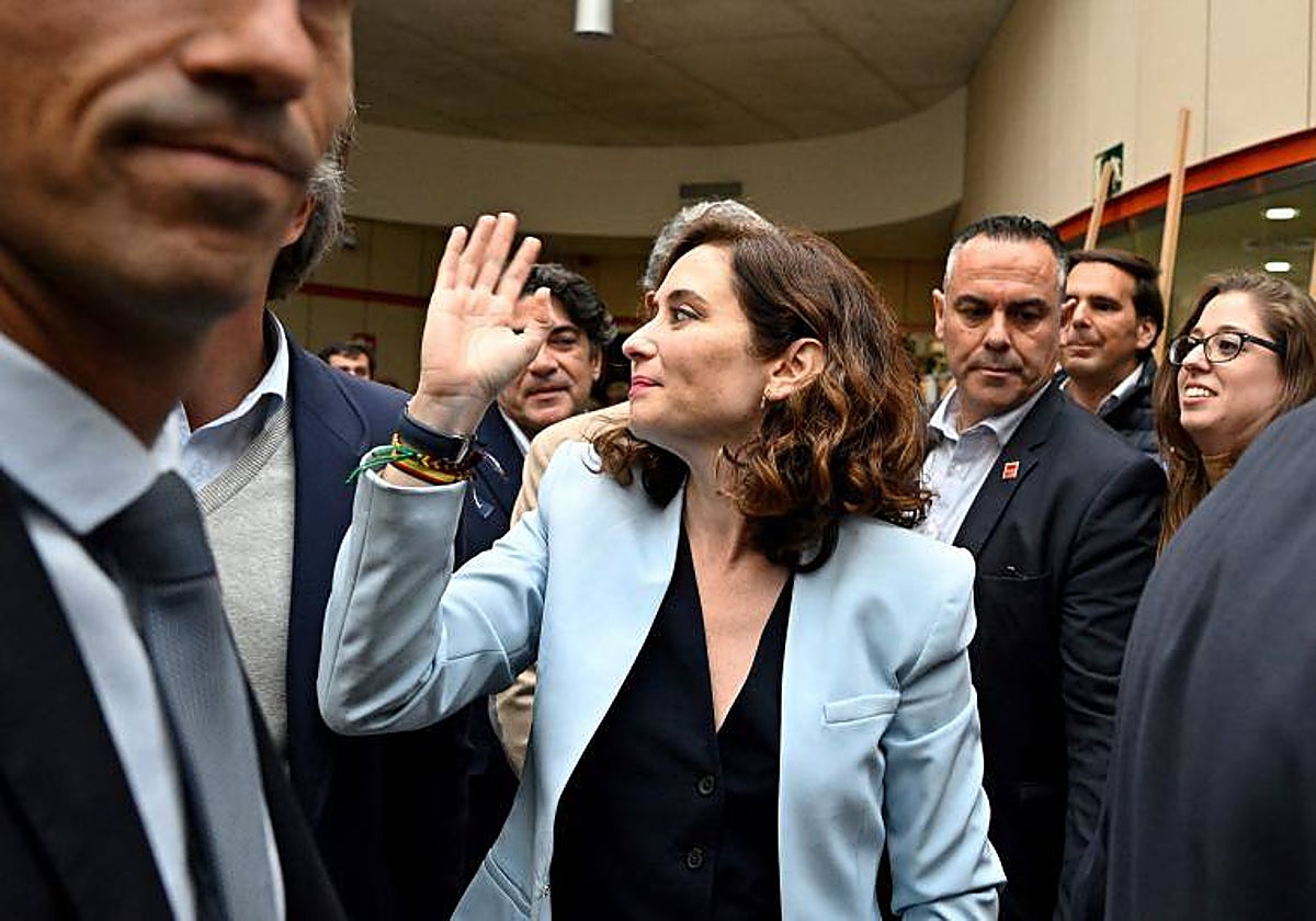 Isabel Díaz Ayuso, en un acto electoral del PP