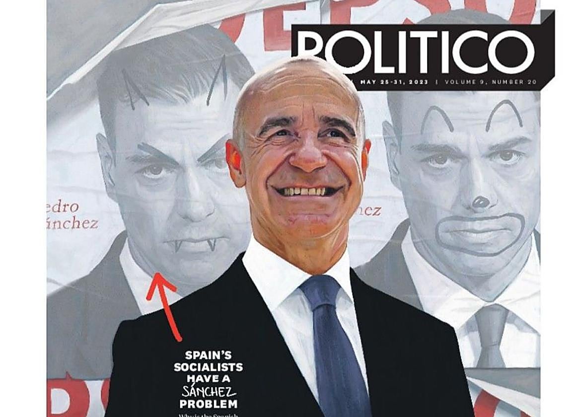 Portada de la revista 'Político' con ilustraciones del presidente del Gobierno, Pedro Sánchez