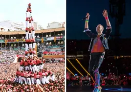Coldplay se rinde en mitad de su concierto de Barcelona a los castellers: «Lo mejor que he visto»