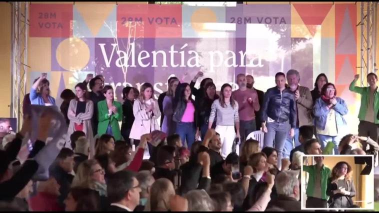 Interrumpen el discurso de Montero en el cierre de campaña y esta replica: "Fuera transfobia"