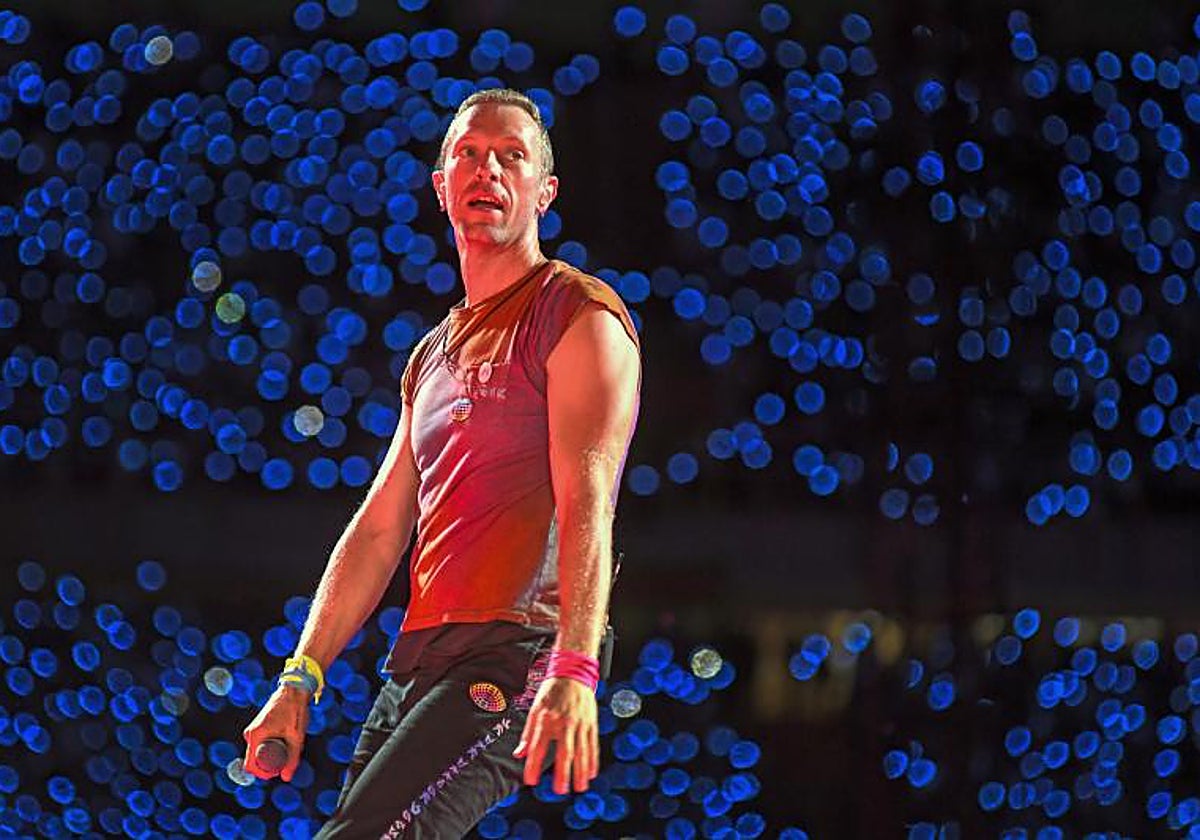 El vocalista de la banda británica Coldplay, Chris Martin