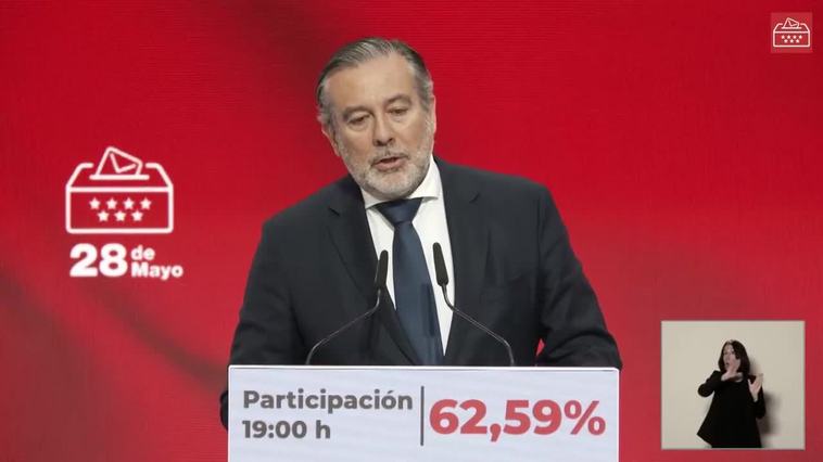 El 62,57% del censo madrileño ha votado hasta las 19 horas, menos de 6,7 puntos que en 2021