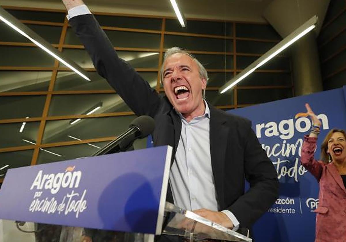 El candidato del PP a la presidencia de Aragón, Jorge Azcón