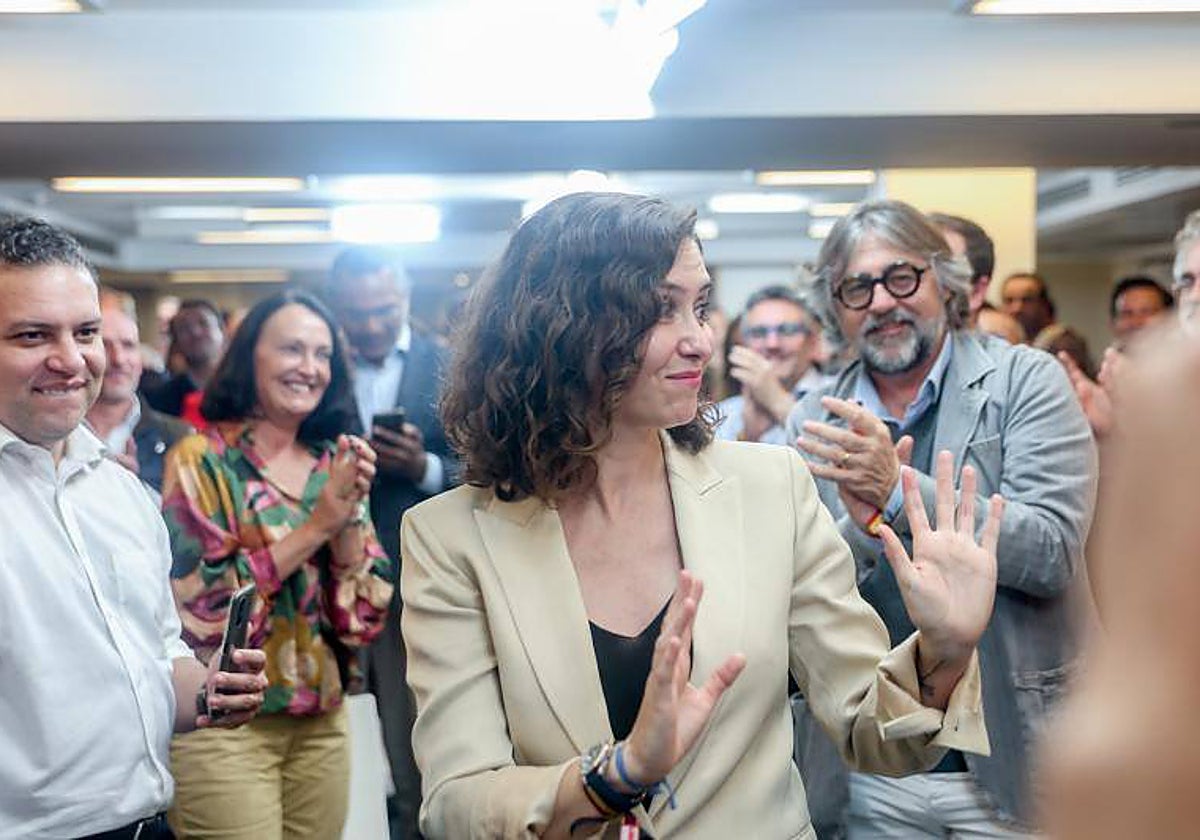 Isabel Díaz Ayuso, el martes en la Junta Directiva Regional del PP de Madrid