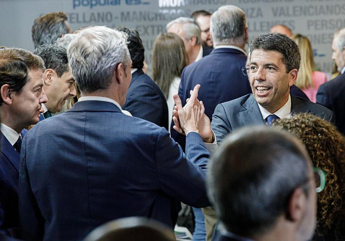 Imagen del presidente del PPCV, Carlos Mazón, en la Junta Directiva del Partido Popular en Madrid