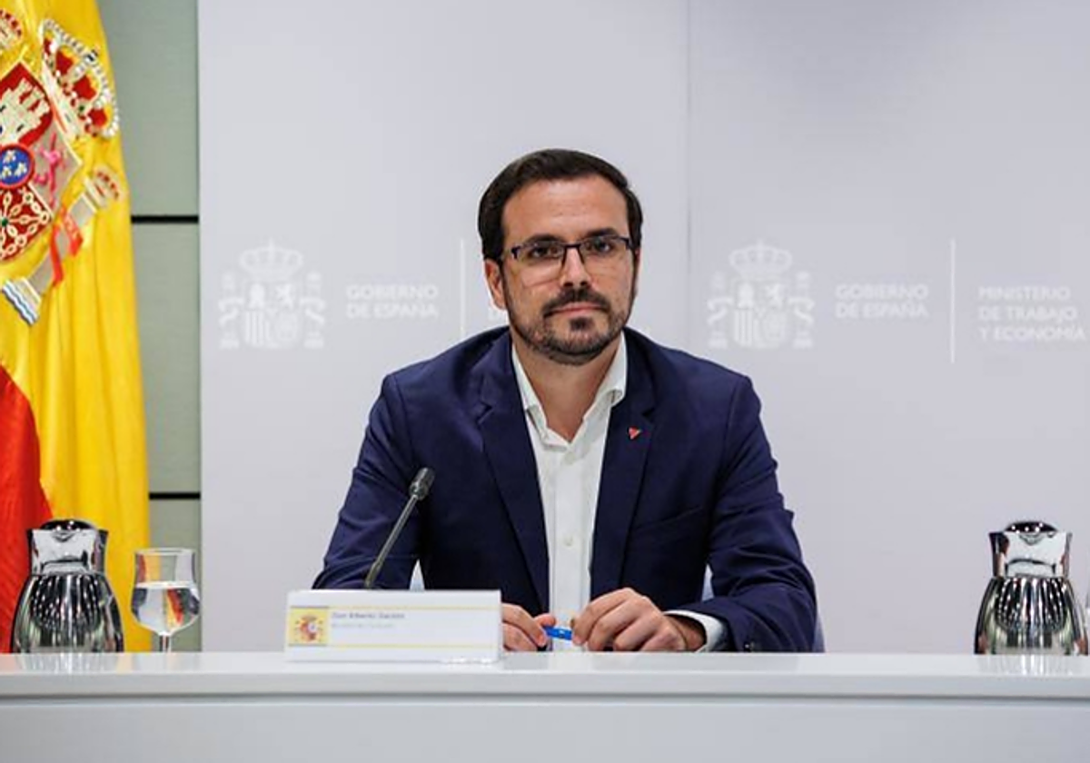 El ministro de Consumo., Alberto Garzón, durante una rueda de prensa