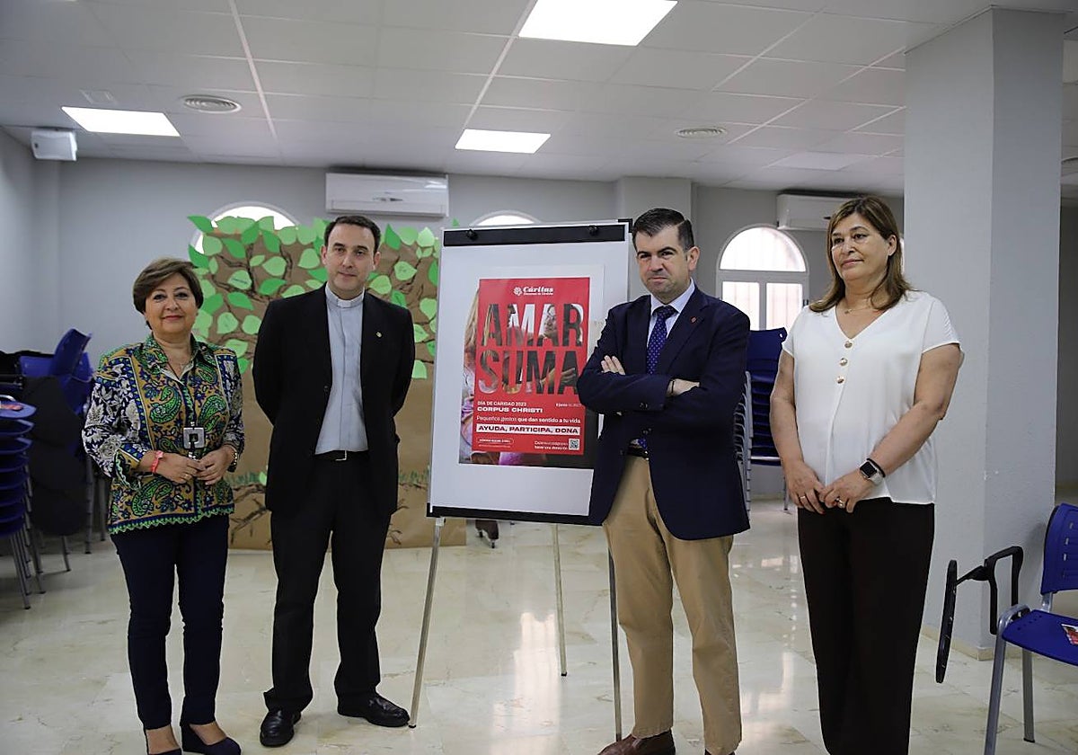 Responsables de Cáritas en Córdoba, en la presentación de la campaña del Corpus