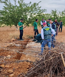 Imagen secundaria 2 - Para recuperar restos óseos de Jesús María en esta finca se está trabajando con rigor y precisión
