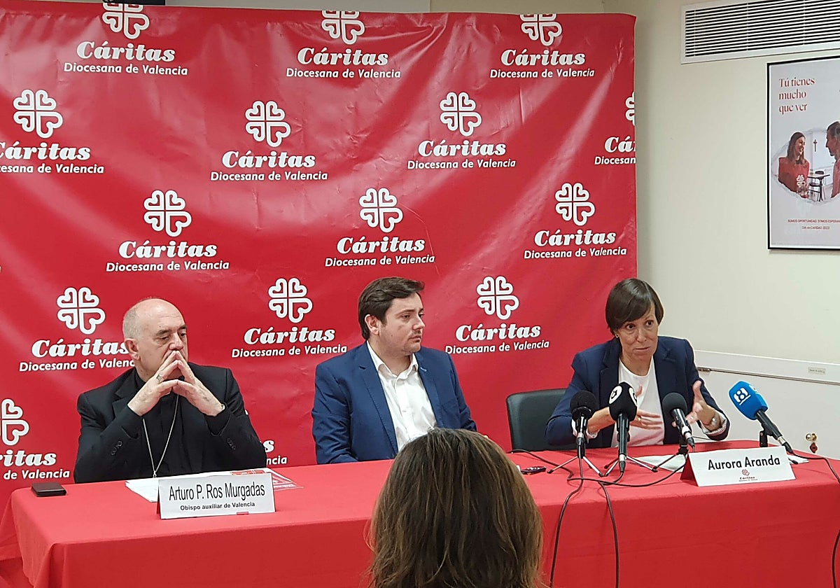 Imagen tomada durante la presentación de la memoria del 2022 de Cáritas Valencia